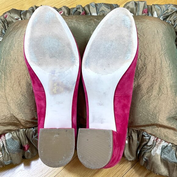 Talbots Heels Suede Chunky Mid Heel Pumps in Red (8.5 M) - Picture 7 of 9